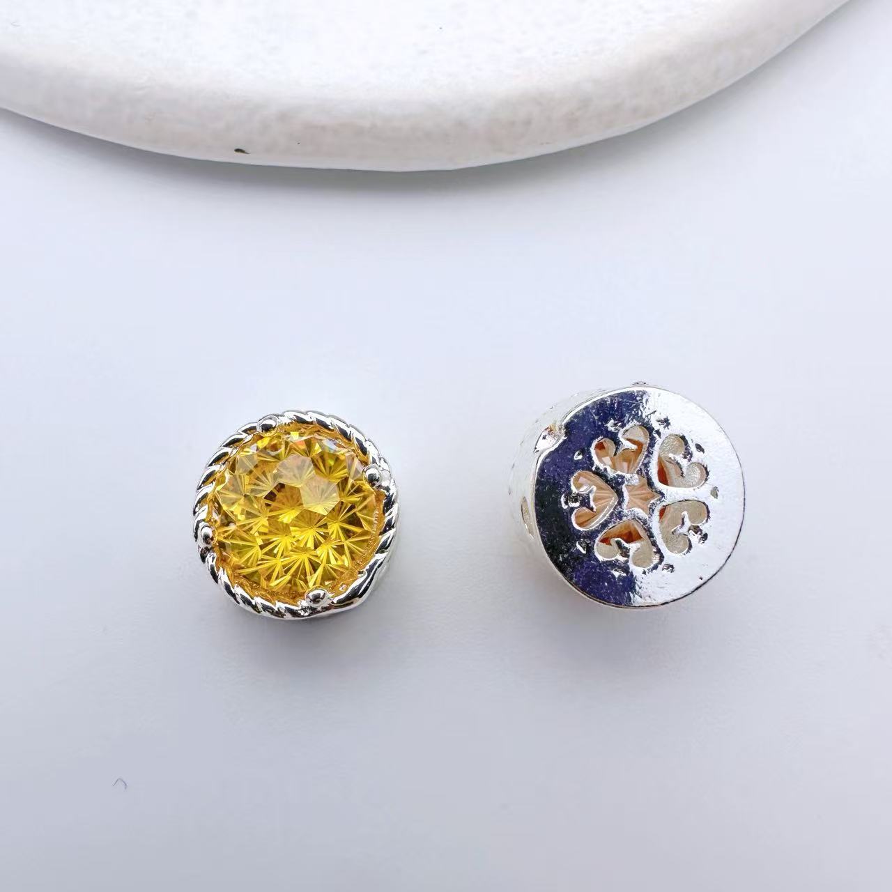 (2pcs)10*8mm Firework Square Zircon Spacer