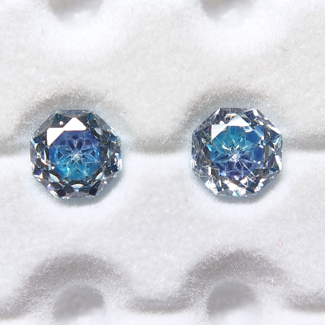 5A Octagonal Rose Cut Sandwich Loose CZ Stone - 2pcs