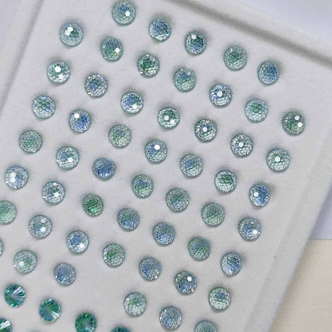 5A 4mm Round Flame Cut Loose CZ Stone - 2pcs