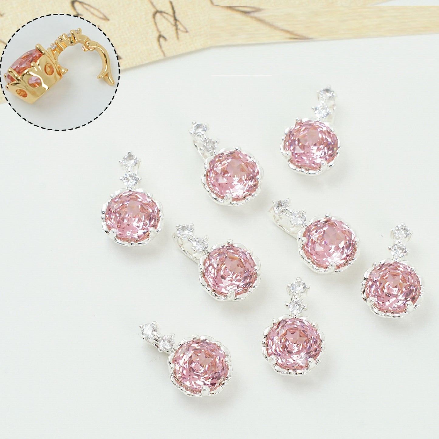 Rose Cut Zircon Connection Closure/Clasp