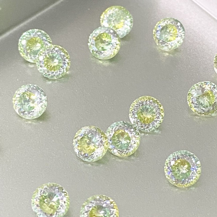 5A 4mm Round Coated Nest Cut Loose CZ Stone - 2pcs