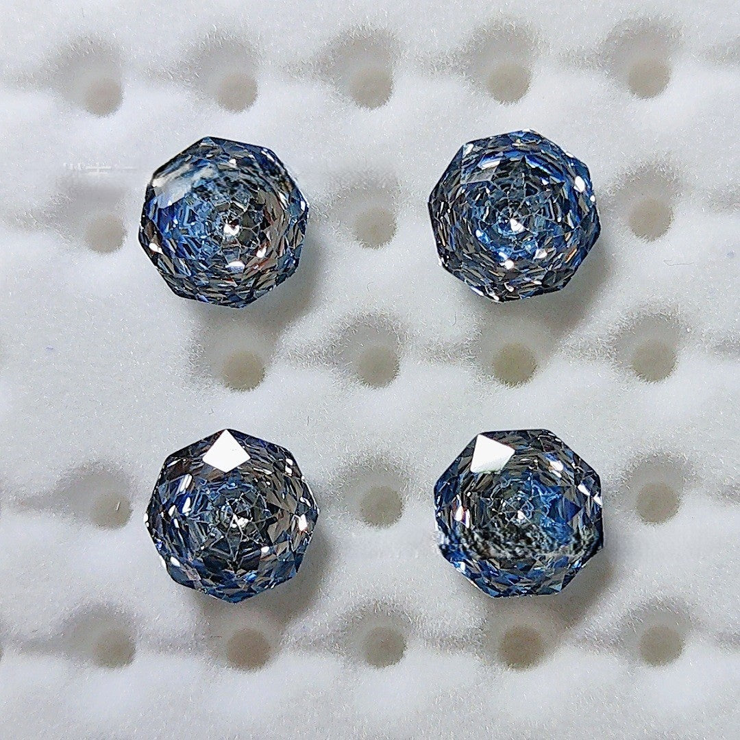 5A Octagonal Rose Cut Sandwich Loose CZ Stone - 2pcs