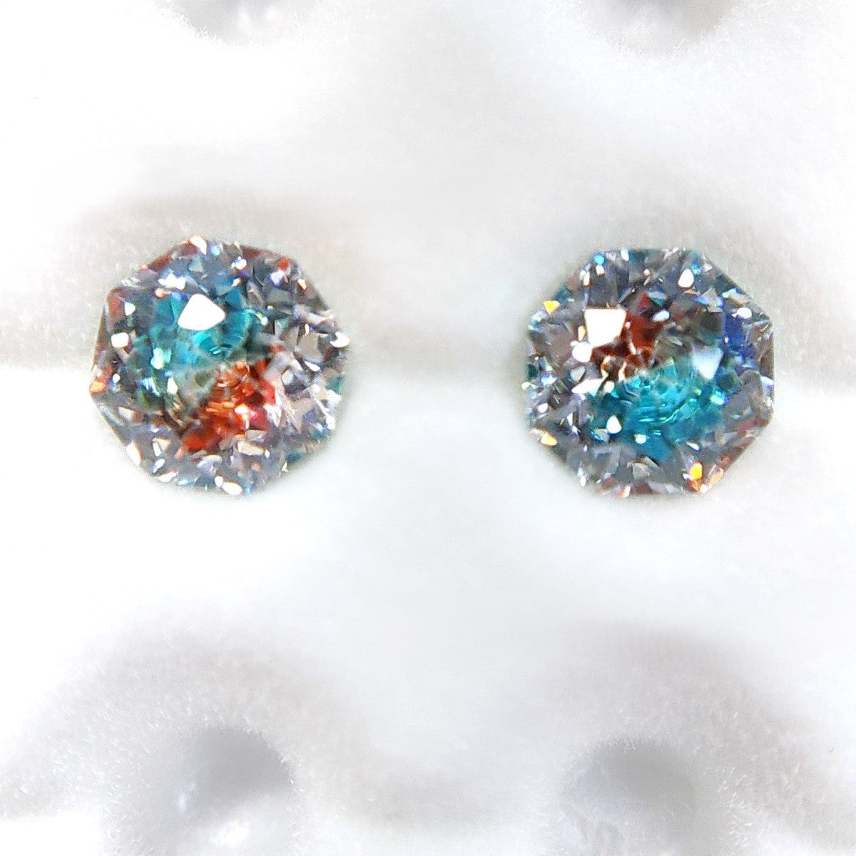 5A Octagonal Iridescent-Coated Bouquet Cut Loose CZ Stone - 2pcs