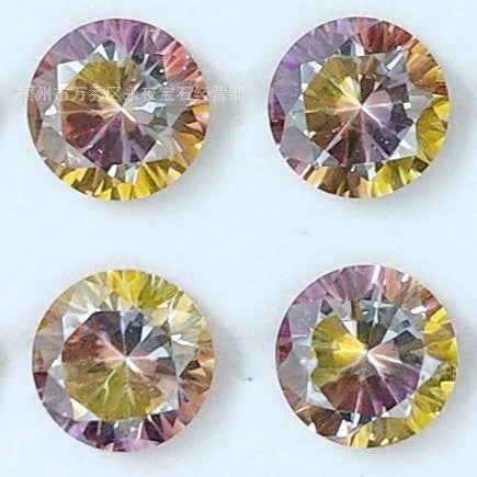 Round Gradient CZ with Hearts and Arrows