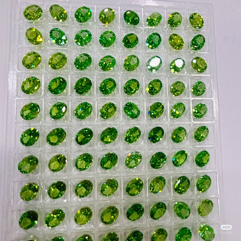 5A 4-16mm Oval Ice Flower Cut Loose CZ Stone - 1pcs