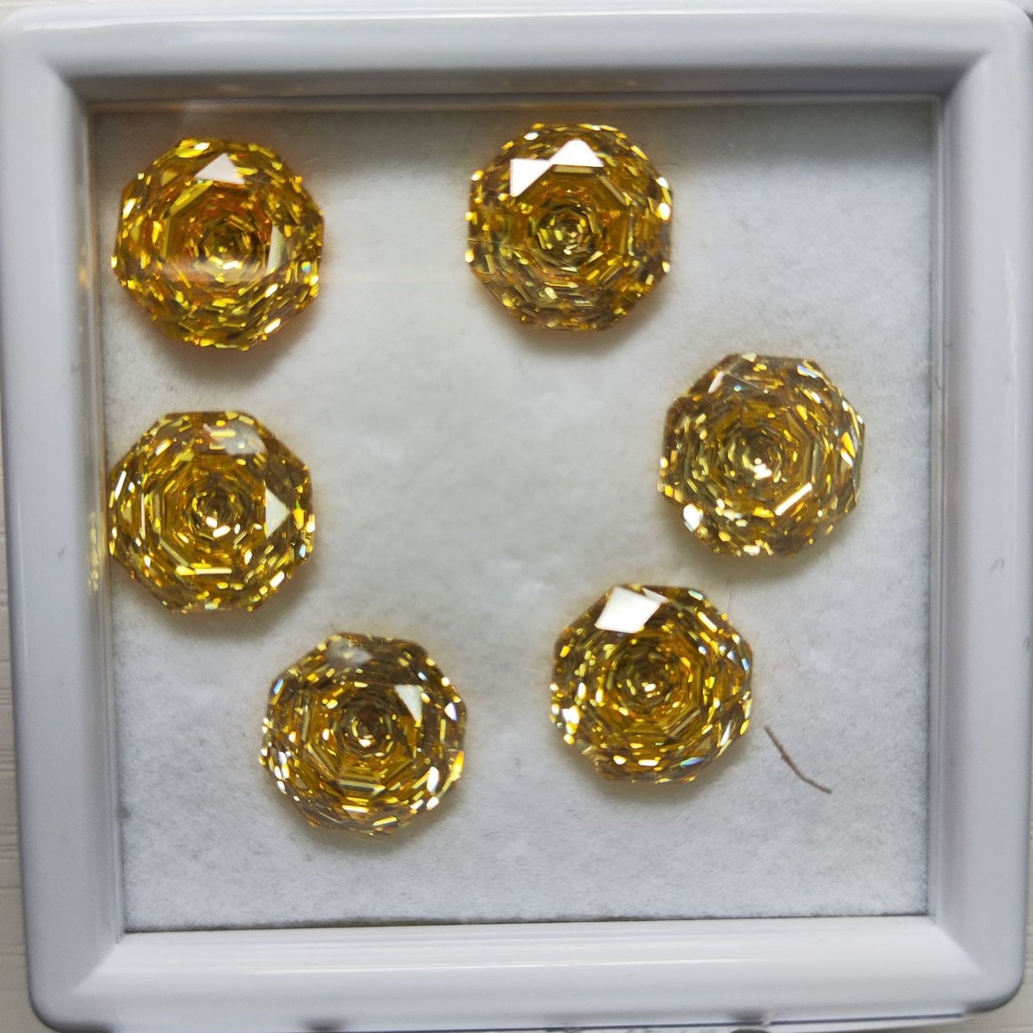 5A 6-10mm Octagonal Open-Back Rose Cut Loose CZ Stone - 2pcs