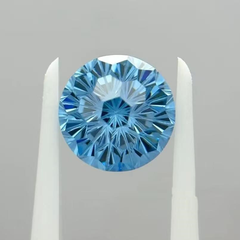 5A 5-10mm Round Firework Cut Loose CZ Stone - 2pcs