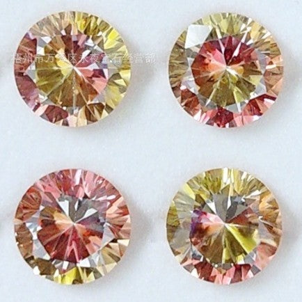 Round Gradient CZ with Hearts and Arrows