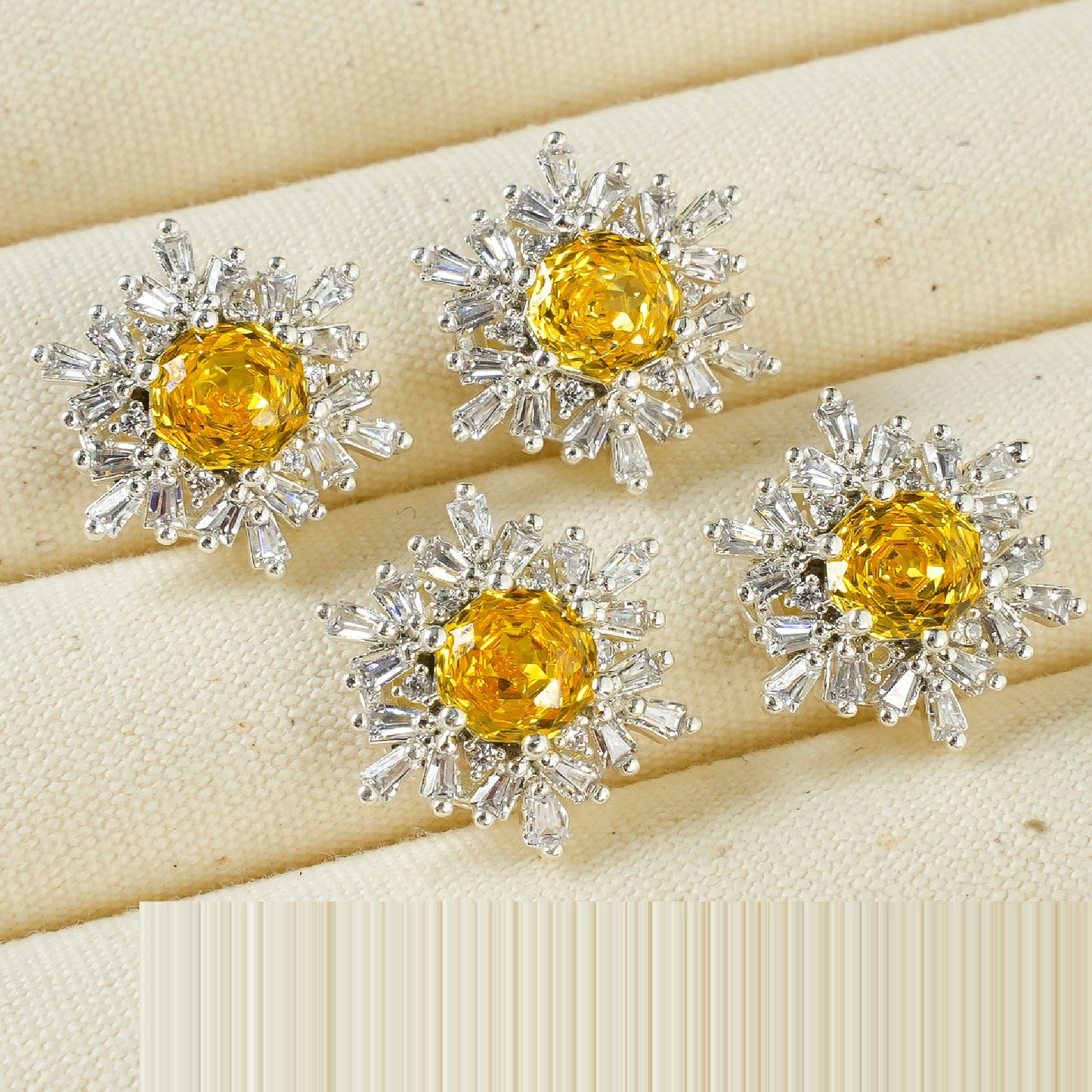 Snowflake Zircon Spacer with Rose Cut Diamond