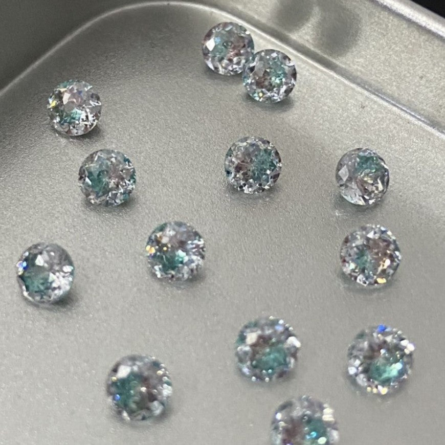 5A 4-8mm Round Bouquet Cut Loose CZ Stone - 2pcs