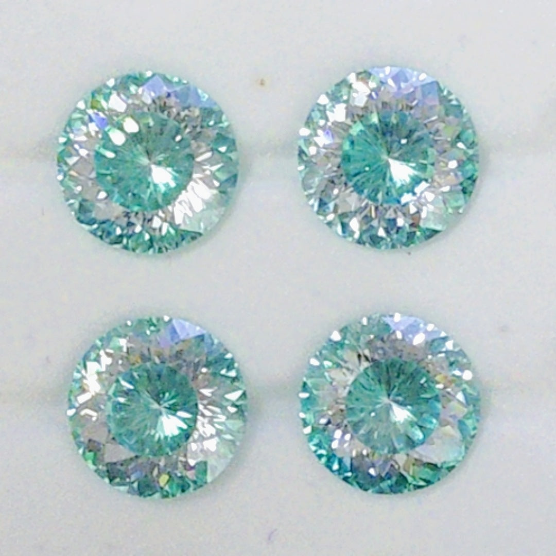 5A 4mm Round Coated Nest Cut Loose CZ Stone - 2pcs