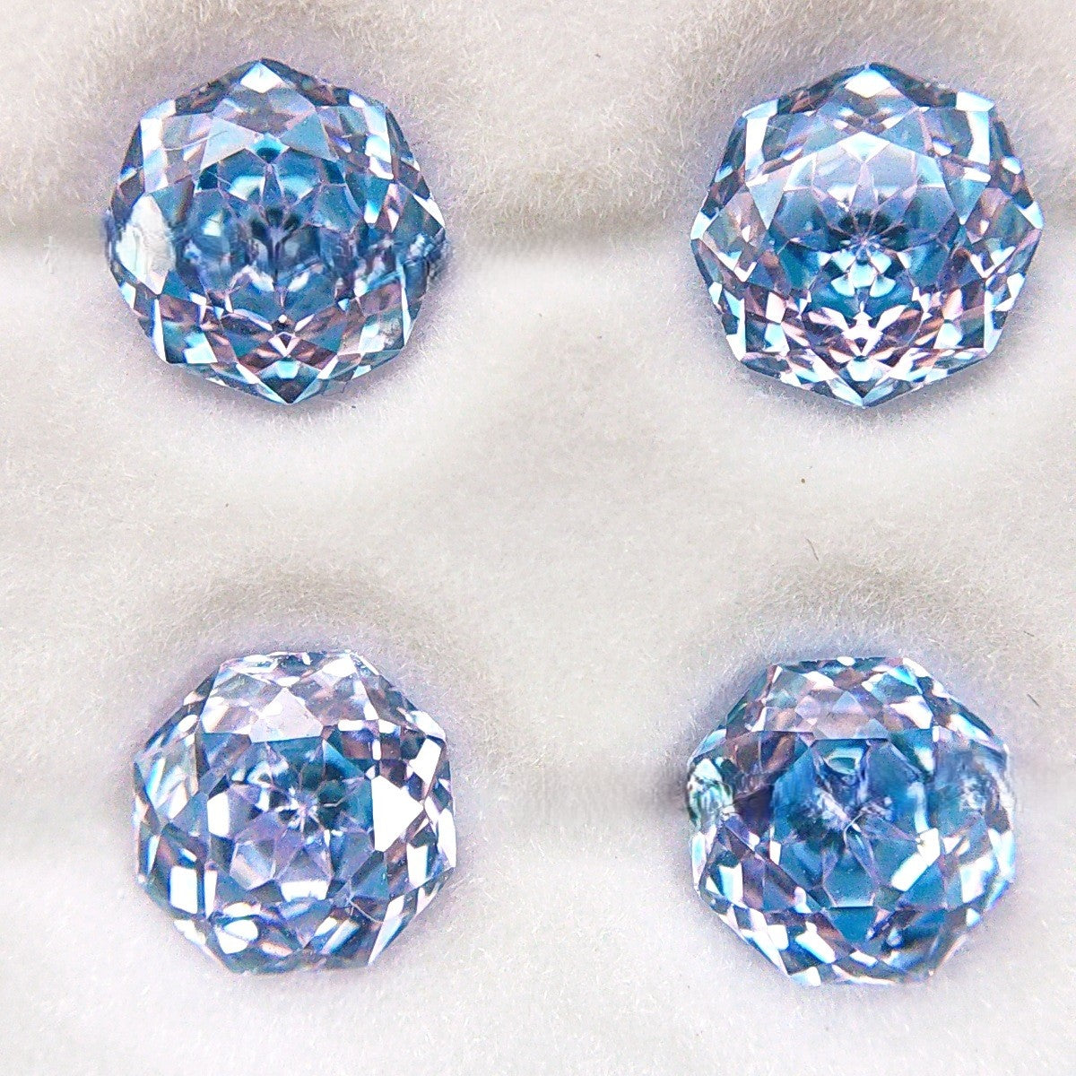 5A 6-8mm Octagonal Sweetheart Millennium Rose Cut Loose CZ Stone - 2pcs