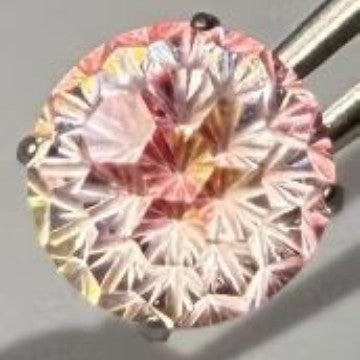 5A 6-8mm Round Iridescent Flame Cut Loose CZ Stone - 2pcs