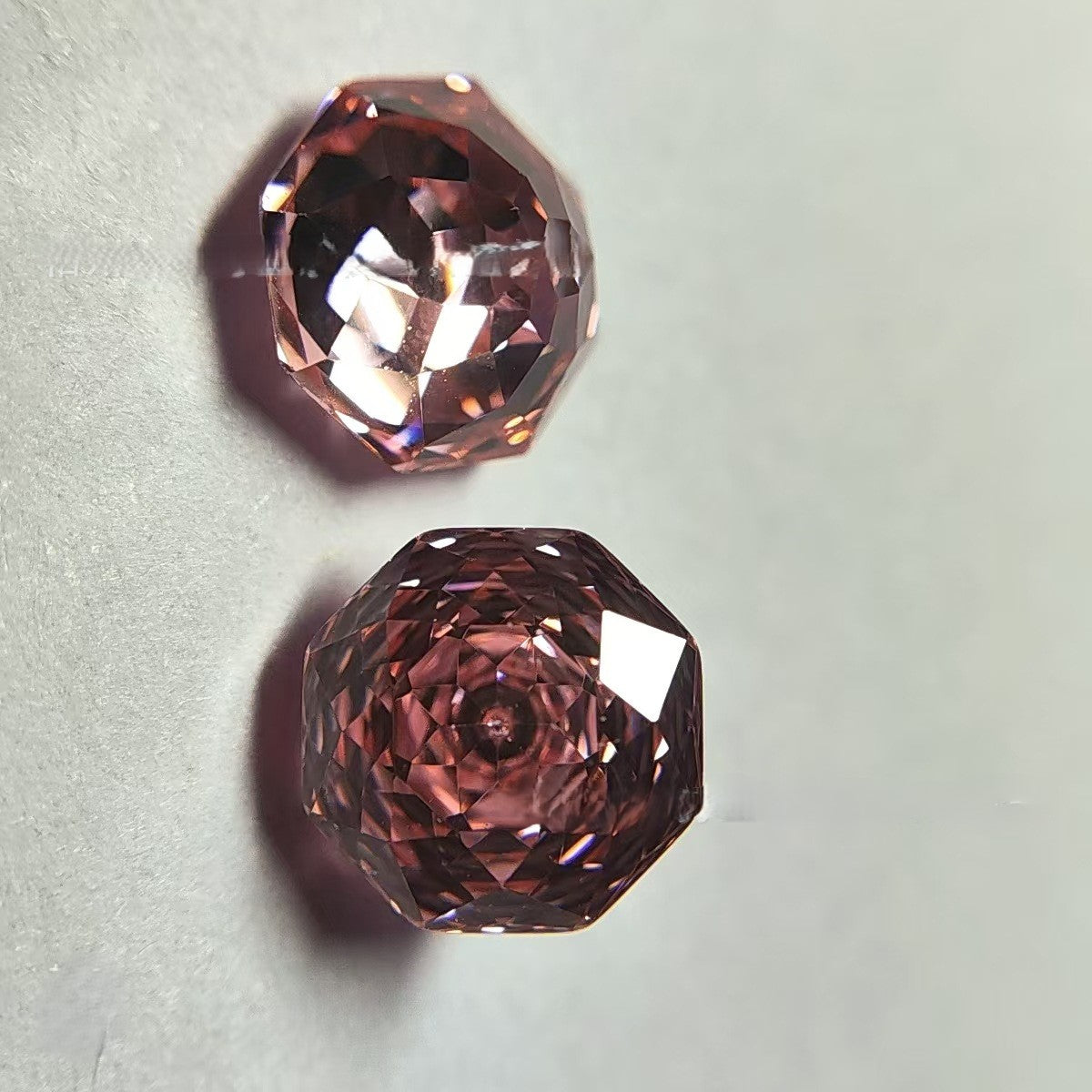 5A 6-10mm Octagonal Open-Back Rose Cut Loose CZ Stone - 2pcs