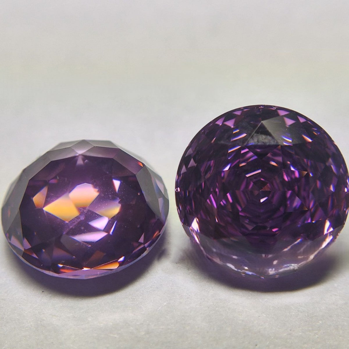 5A 4-8mm Round Rose Cut Loose CZ Stone - 2pcs