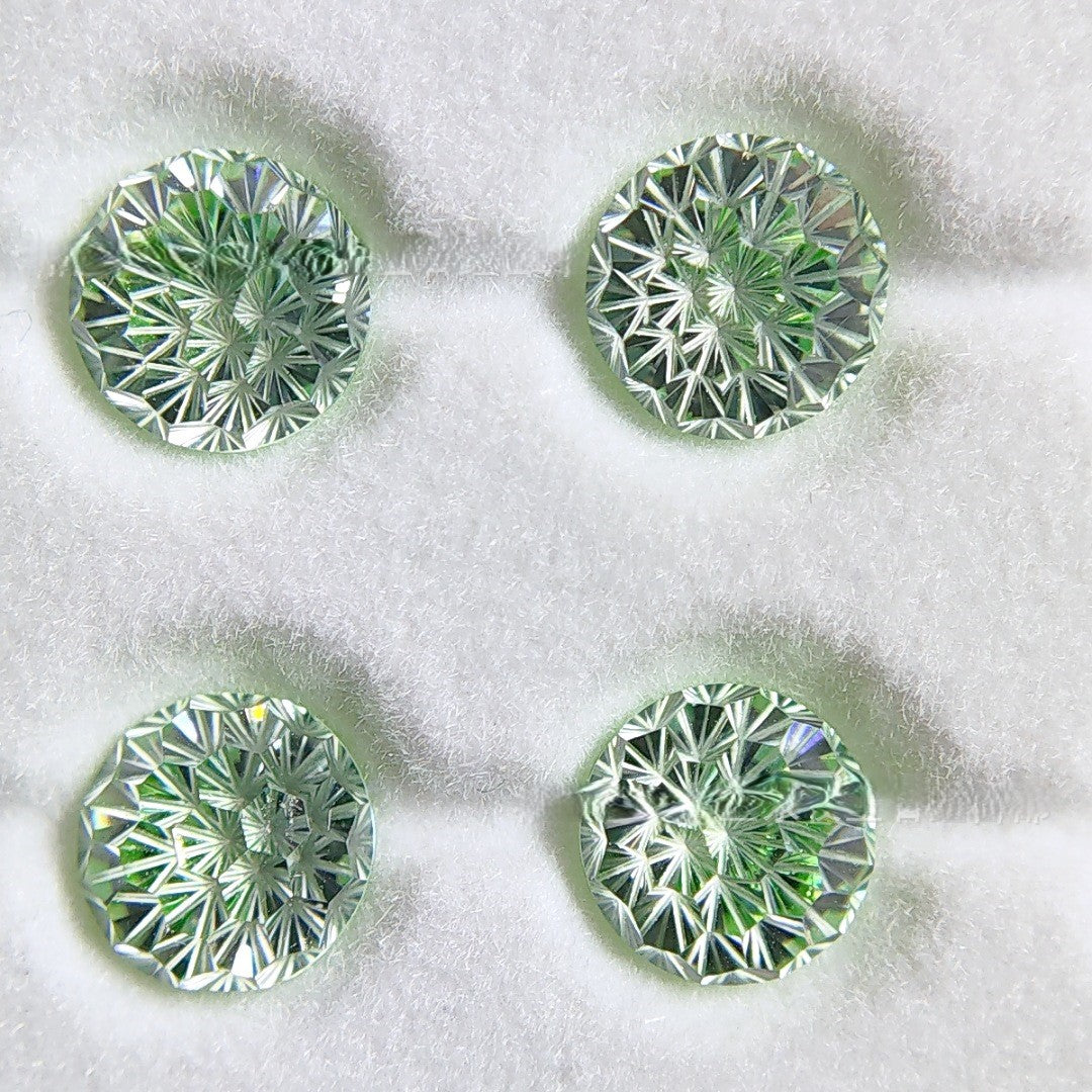 5A 4-8mm Round Flame Cut Loose CZ Stone - 2pcs