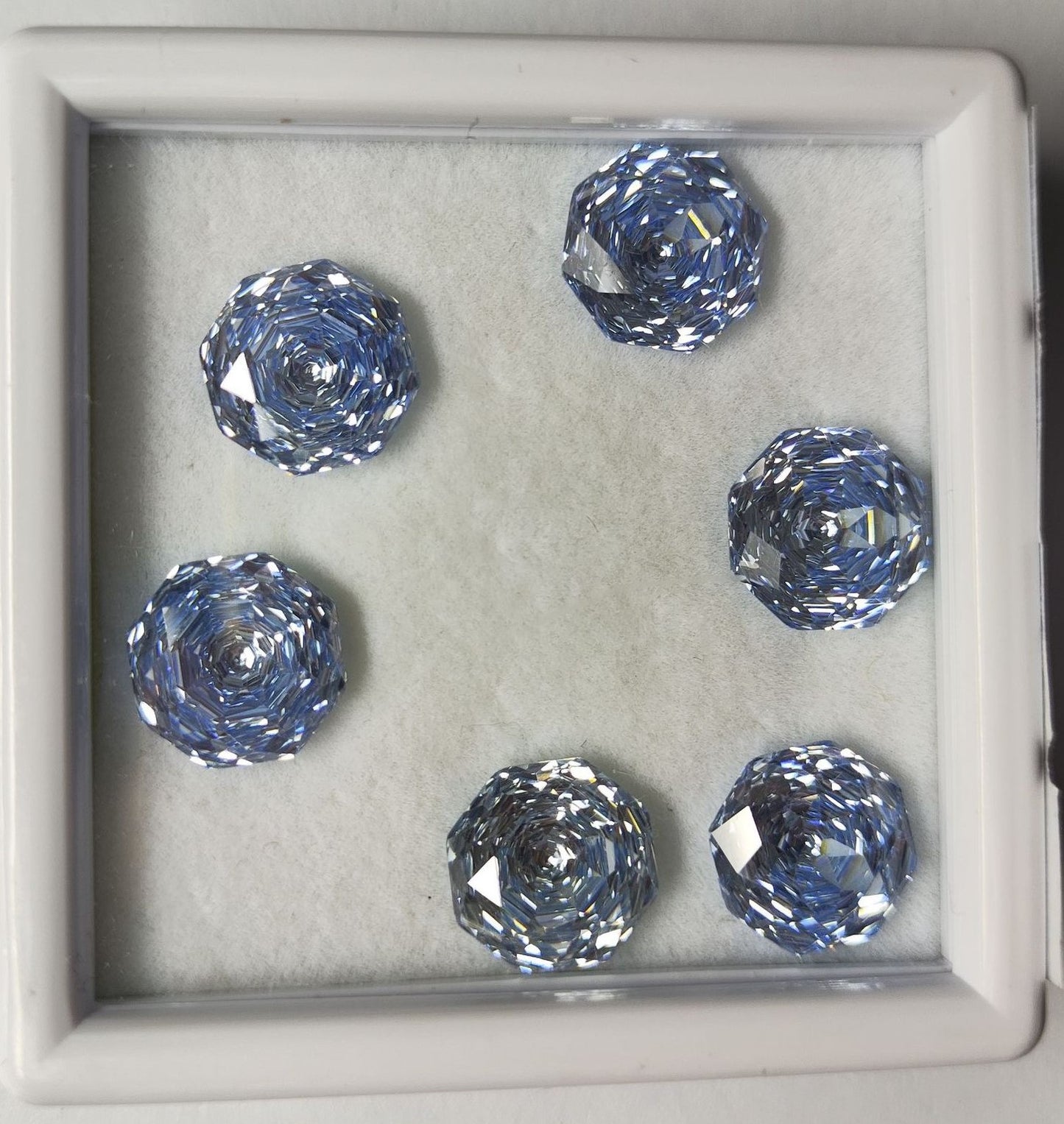 5A 6-10mm Octagonal Open-Back Rose Cut Loose CZ Stone - 2pcs