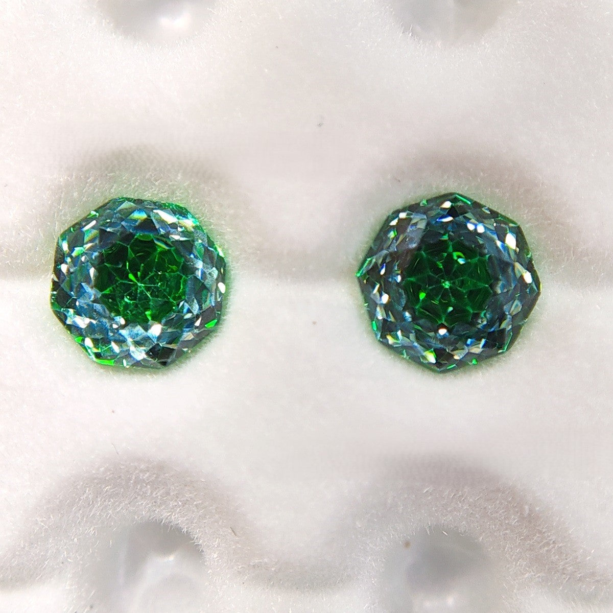 5A 6-8mm Octagonal Sweetheart Millennium Rose Cut Loose CZ Stone - 2pcs