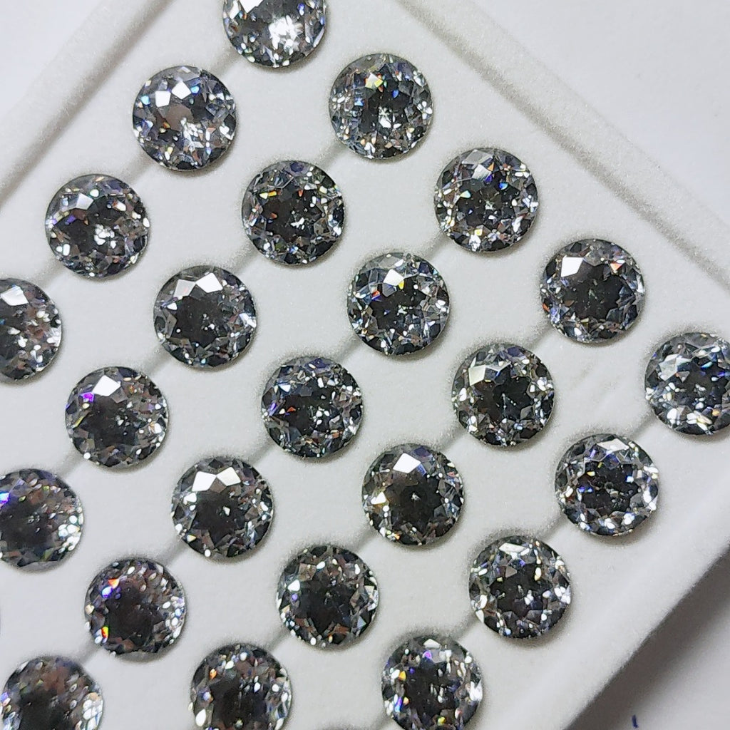 5A 4-8mm Round Bouquet Cut Loose CZ Stone - 2pcs