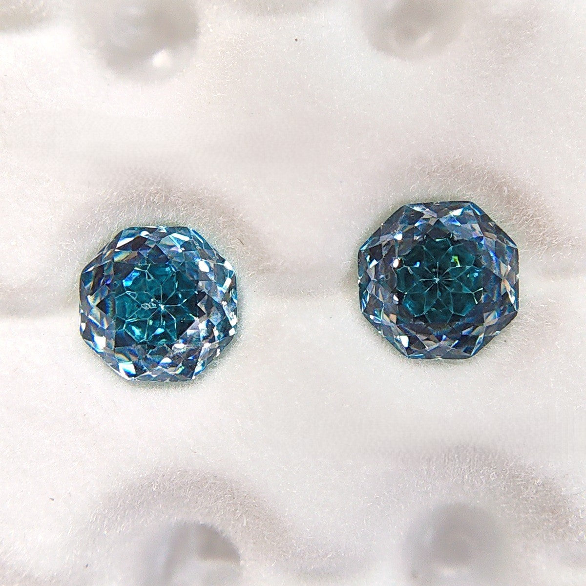 5A 6-8mm Octagonal Sweetheart Millennium Rose Cut Loose CZ Stone - 2pcs