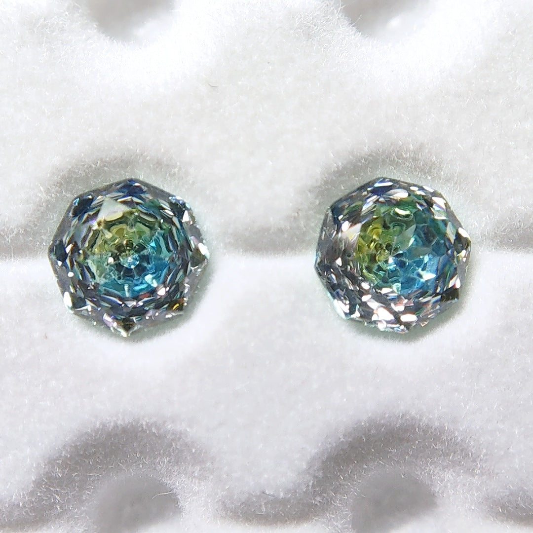 5A Octagonal Rose Cut Sandwich Loose CZ Stone - 2pcs