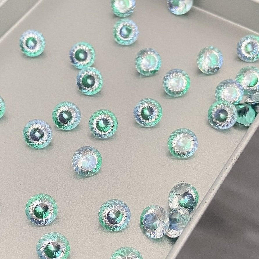 5A 4mm Round Coated Nest Cut Loose CZ Stone - 2pcs