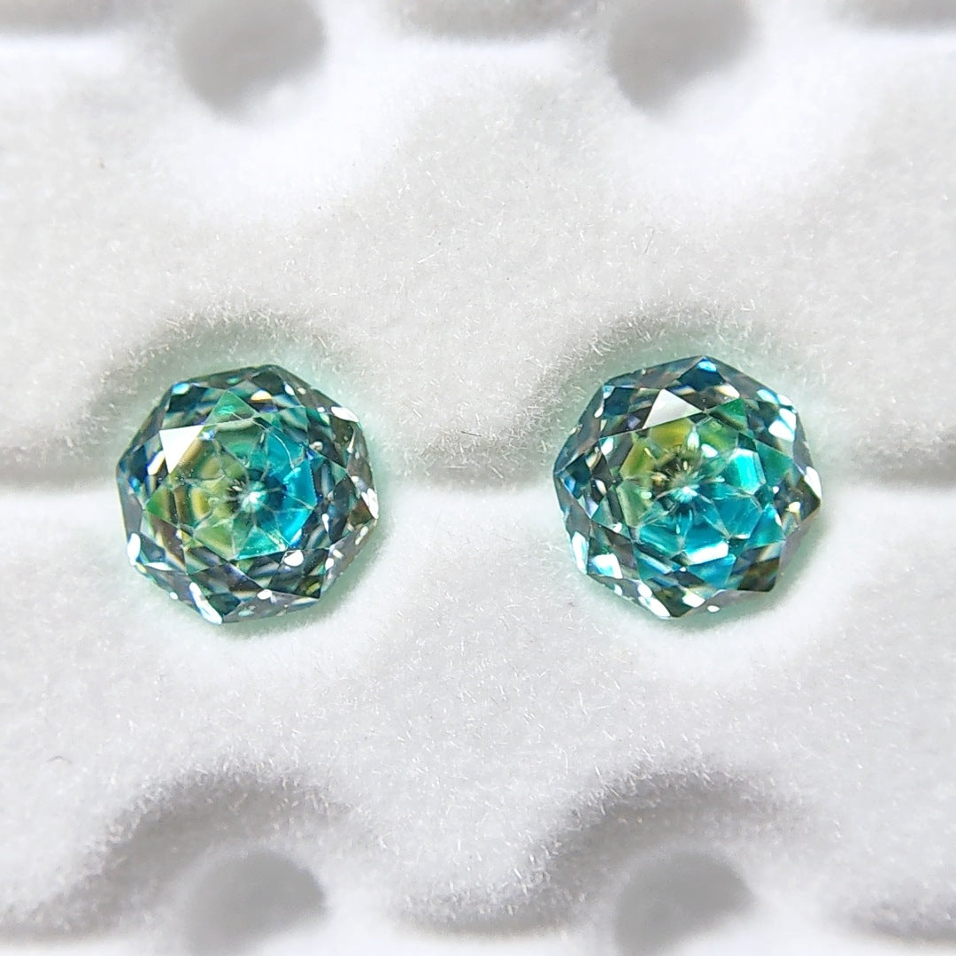 5A Octagonal Rose Cut Sandwich Loose CZ Stone - 2pcs