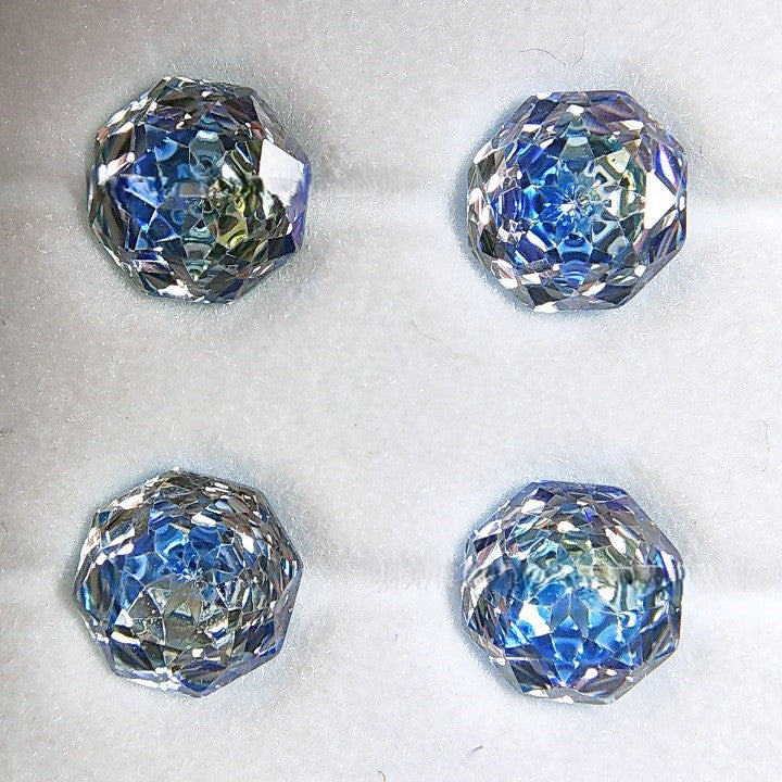 5A Octagonal Rose Cut Sandwich Loose CZ Stone - 2pcs