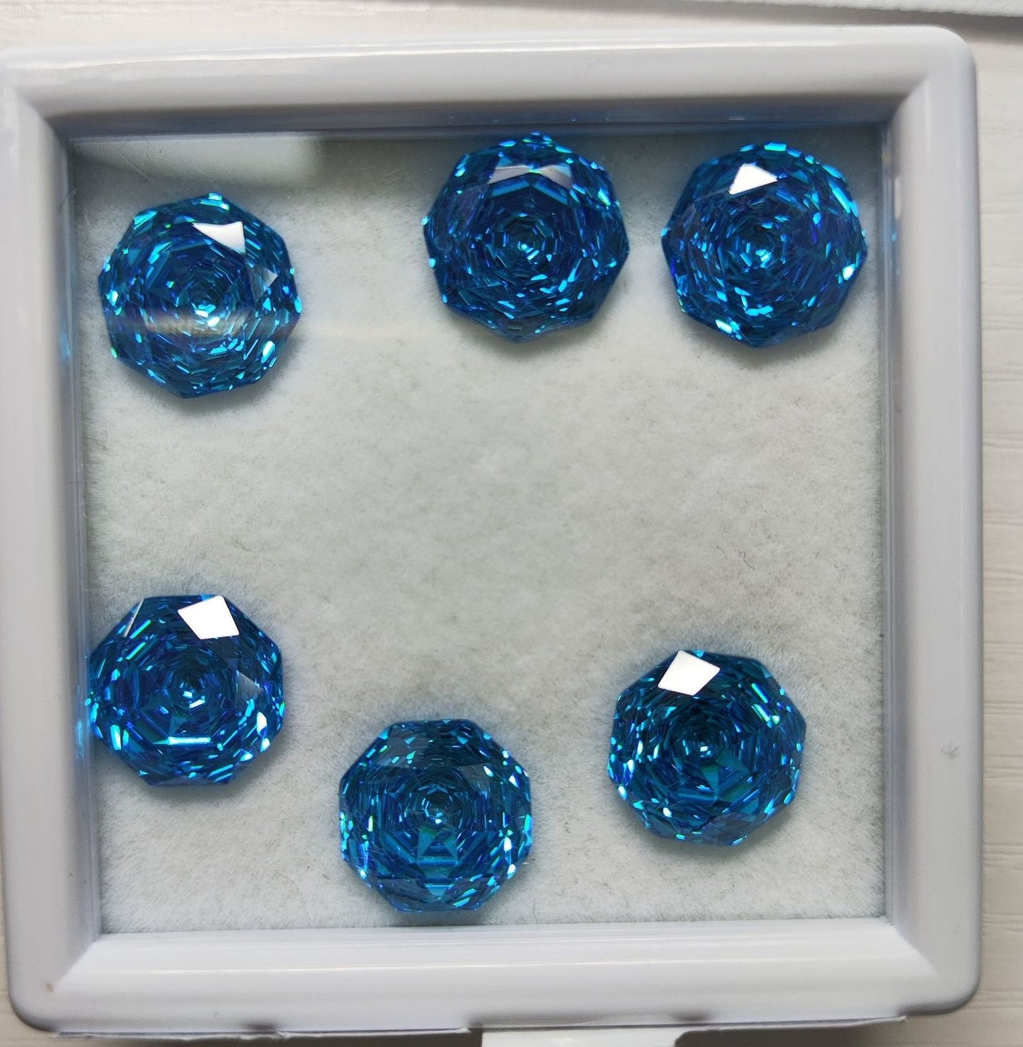 5A 6-10mm Octagonal Open-Back Rose Cut Loose CZ Stone - 2pcs