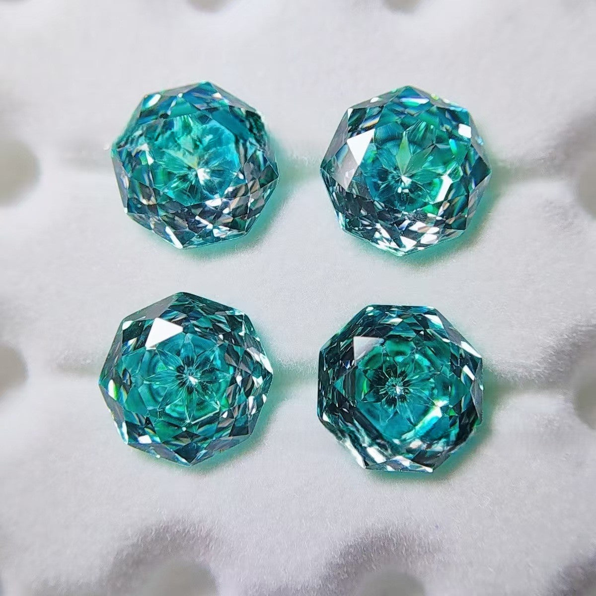 5A 6-8mm Octagonal Sweetheart Millennium Rose Cut Loose CZ Stone - 2pcs