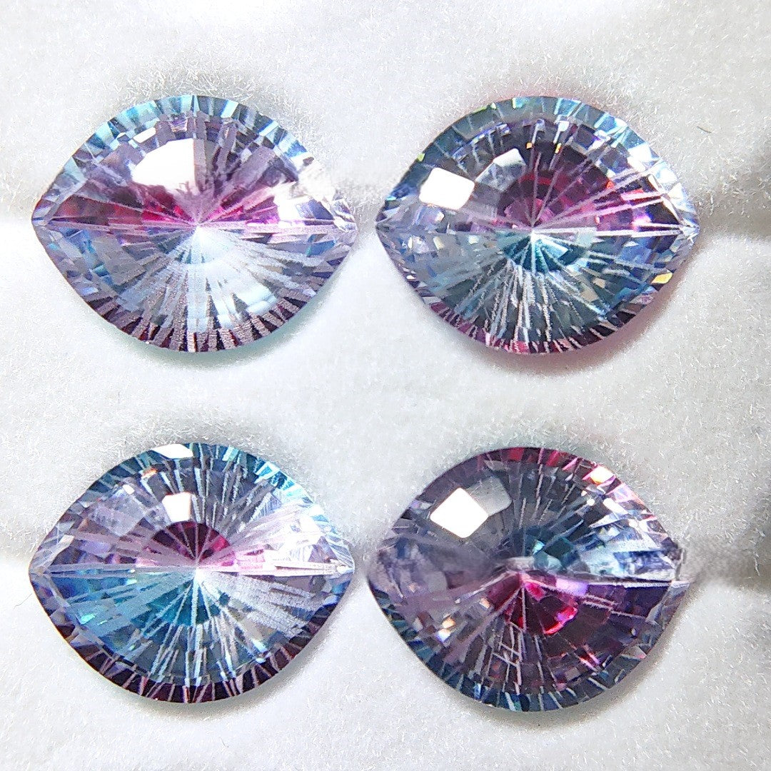 5A 8-10mm Gradient Evil Eye Firework Cut Loose CZ Stone - 1pcs