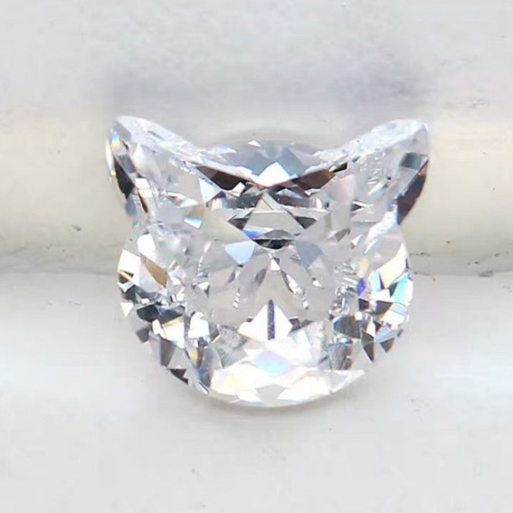 5A 7x8MM The Fortuna Cat Cut Loose CZ Stone - 2pcs