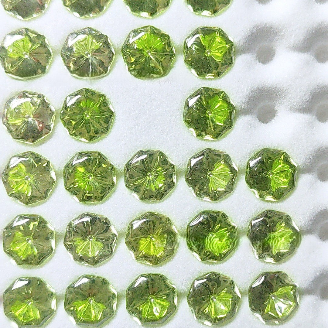 5A 6-8mm Octagonal Coated "Water Baby" Loose CZ Stone - 2pcs