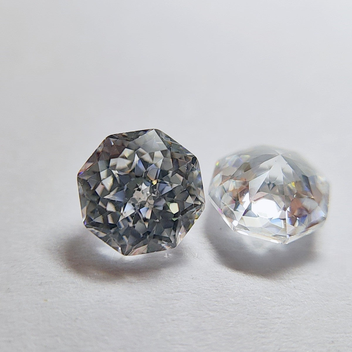 5A 6-8mm Octagonal Bouquet Cut Loose CZ Stone - 2pcs