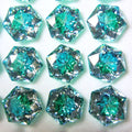 5A 6mm Gradient Hexagram Cut Sandwich Snowflake Loose CZ Stone - 2pcs