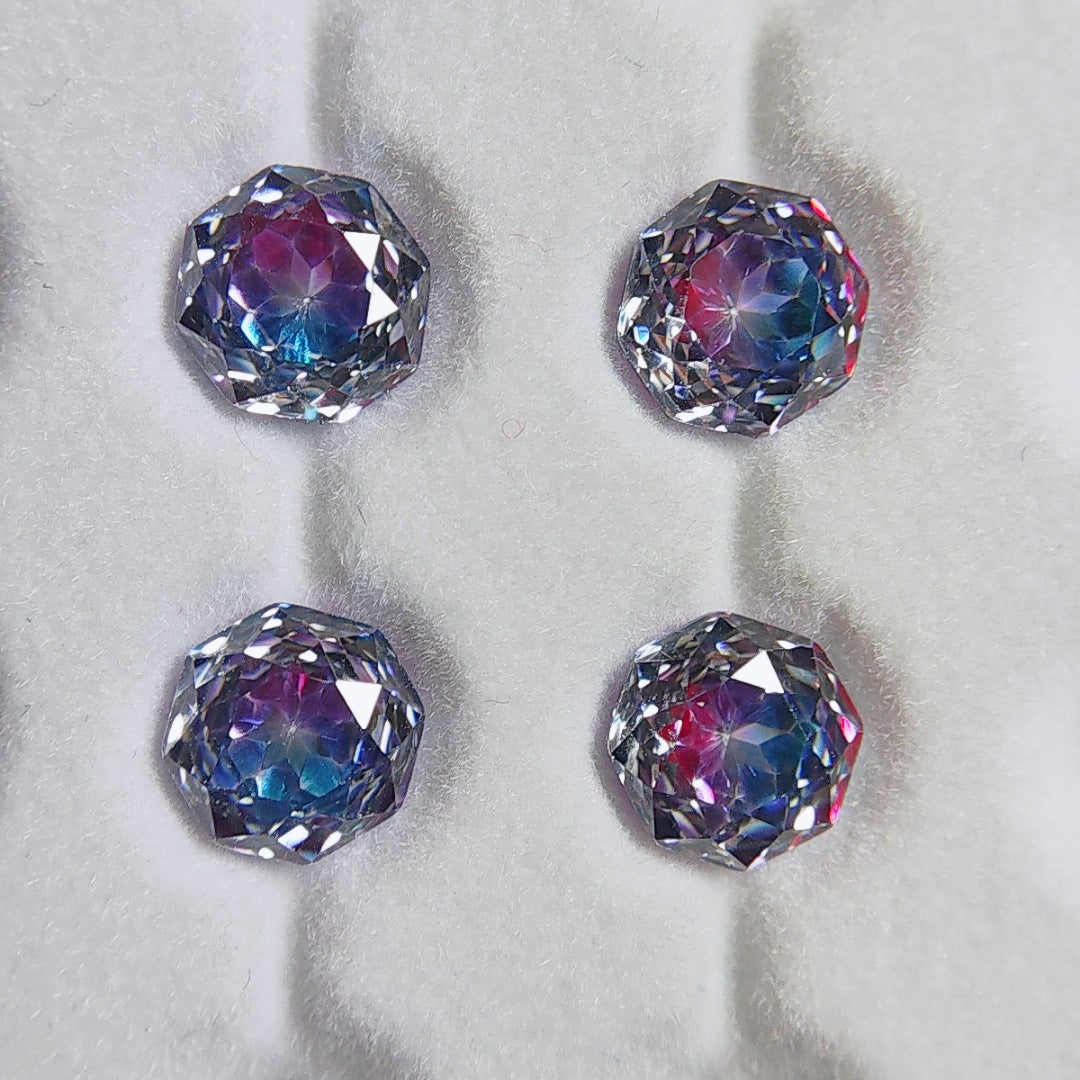 5A Octagonal Rose Cut Sandwich Loose CZ Stone - 2pcs