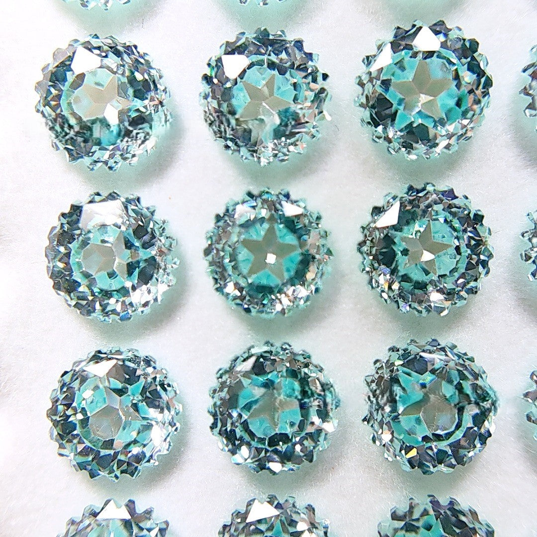 5A 6mm Round Ferris Wheel & Star Cut Loose CZ Stone with a Sweet Heart - 2pcs