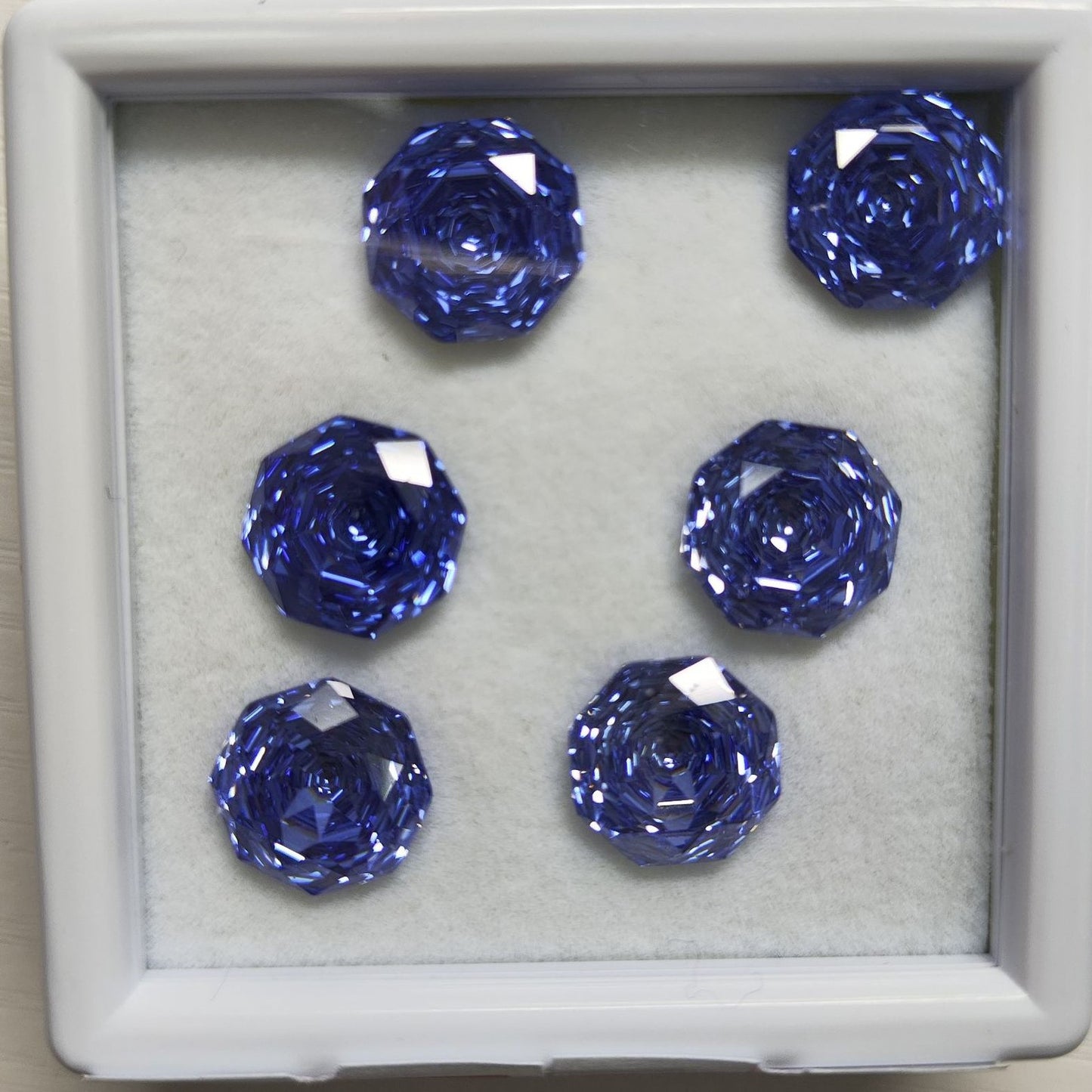 5A 6-10mm Octagonal Open-Back Rose Cut Loose CZ Stone - 2pcs