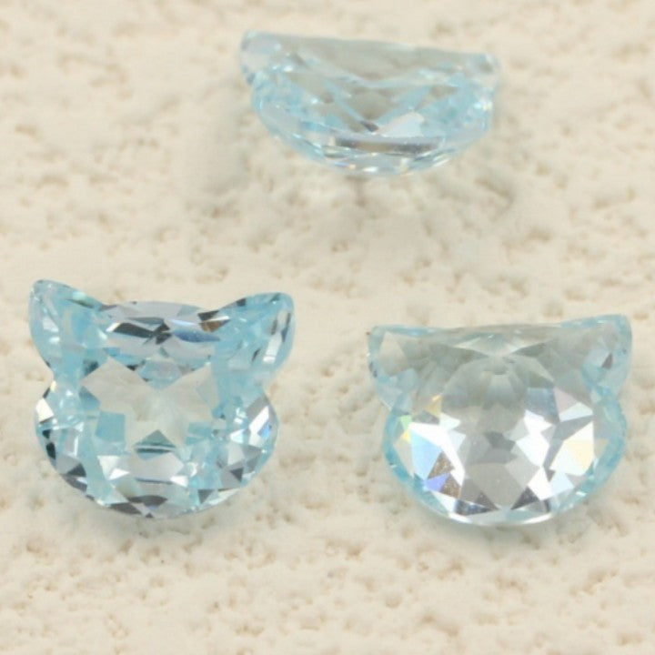 5A 7x8MM The Fortuna Cat Cut Loose CZ Stone - 2pcs