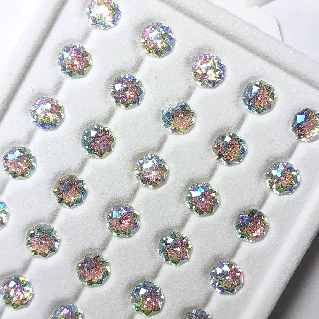 5A Octagonal Iridescent-Coated Bouquet Cut Loose CZ Stone - 2pcs