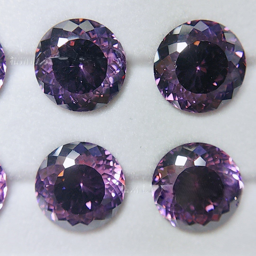 5A 6-8mm Round Coated Nest Cut Loose CZ Stone - 2pcs