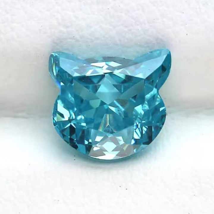 5A 7x8MM The Fortuna Cat Cut Loose CZ Stone - 2pcs