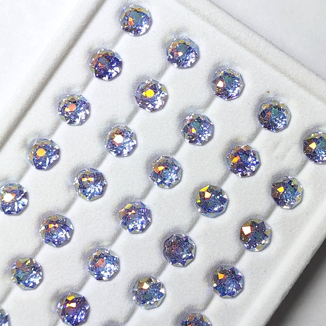 5A Octagonal Iridescent-Coated Bouquet Cut Loose CZ Stone - 2pcs