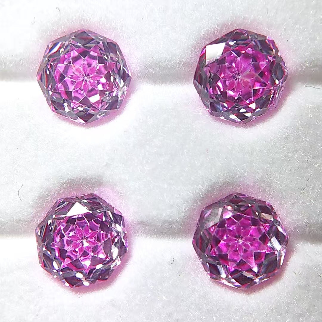 5A 6-8mm Octagonal Sweetheart Millennium Rose Cut Loose CZ Stone - 2pcs