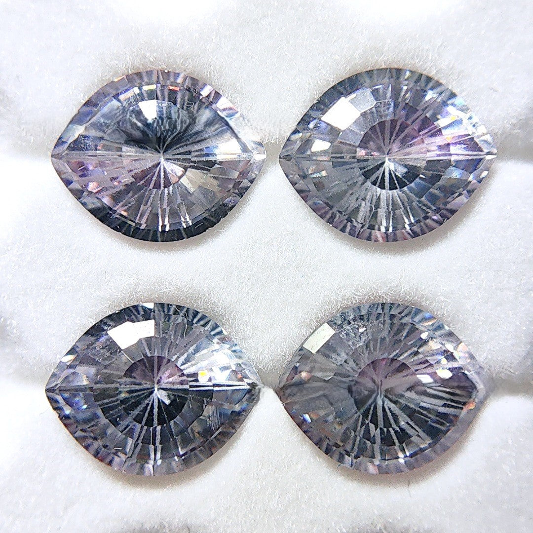 5A 8-10mm Gradient Evil Eye Firework Cut Loose CZ Stone - 1pcs