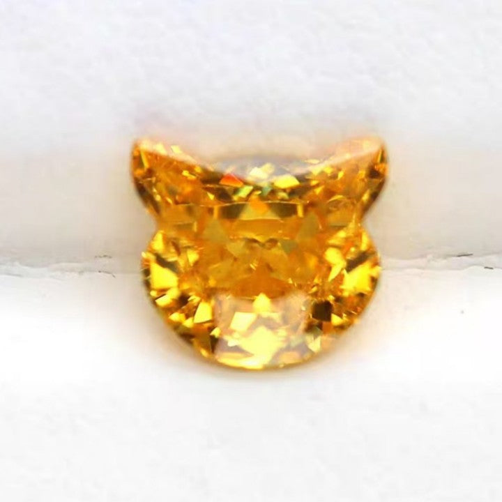 5A 7x8MM The Fortuna Cat Cut Loose CZ Stone - 2pcs