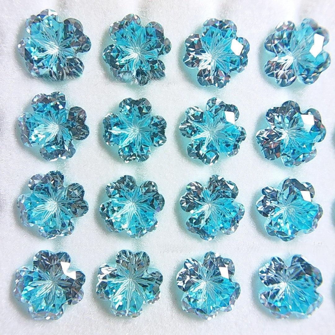 5A 6mm Lucky Clover Sandwich Coated Loose CZ Stone - 2pcs