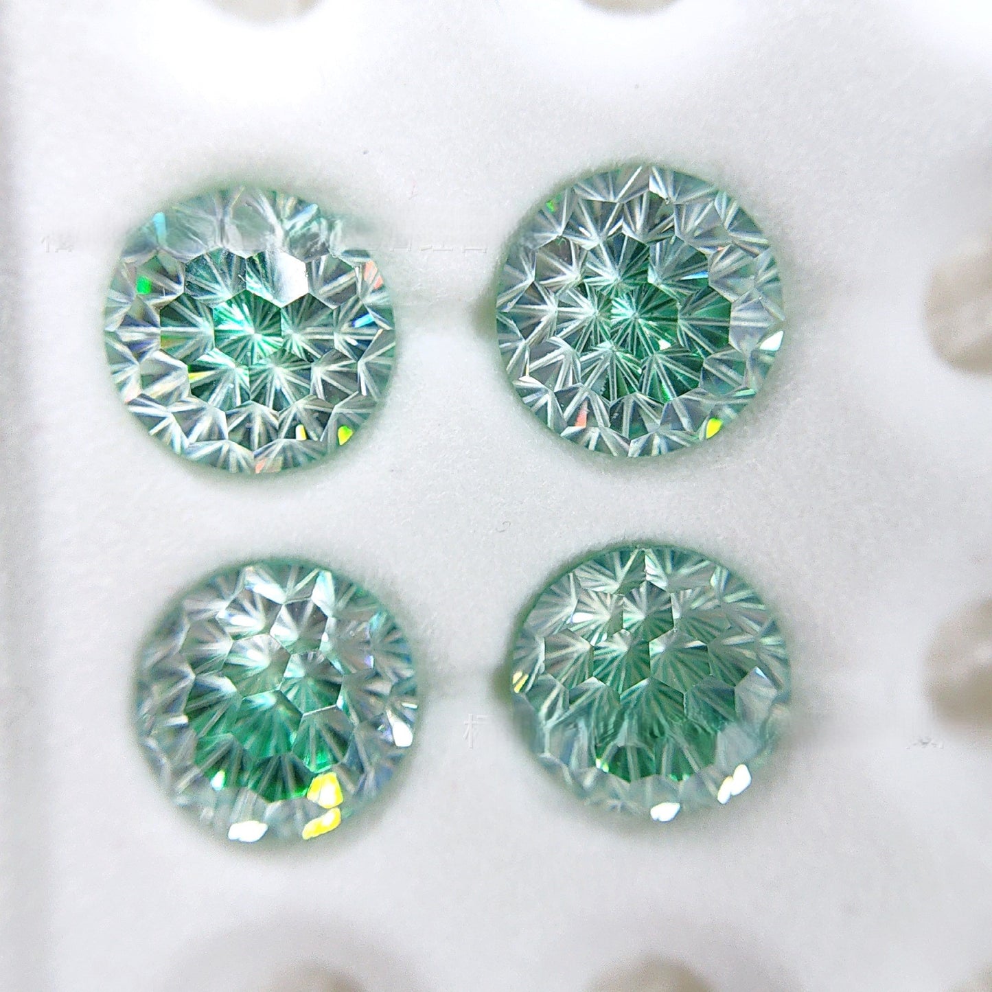 5A 4-8mm Round Flame Cut Loose CZ Stone - 2pcs