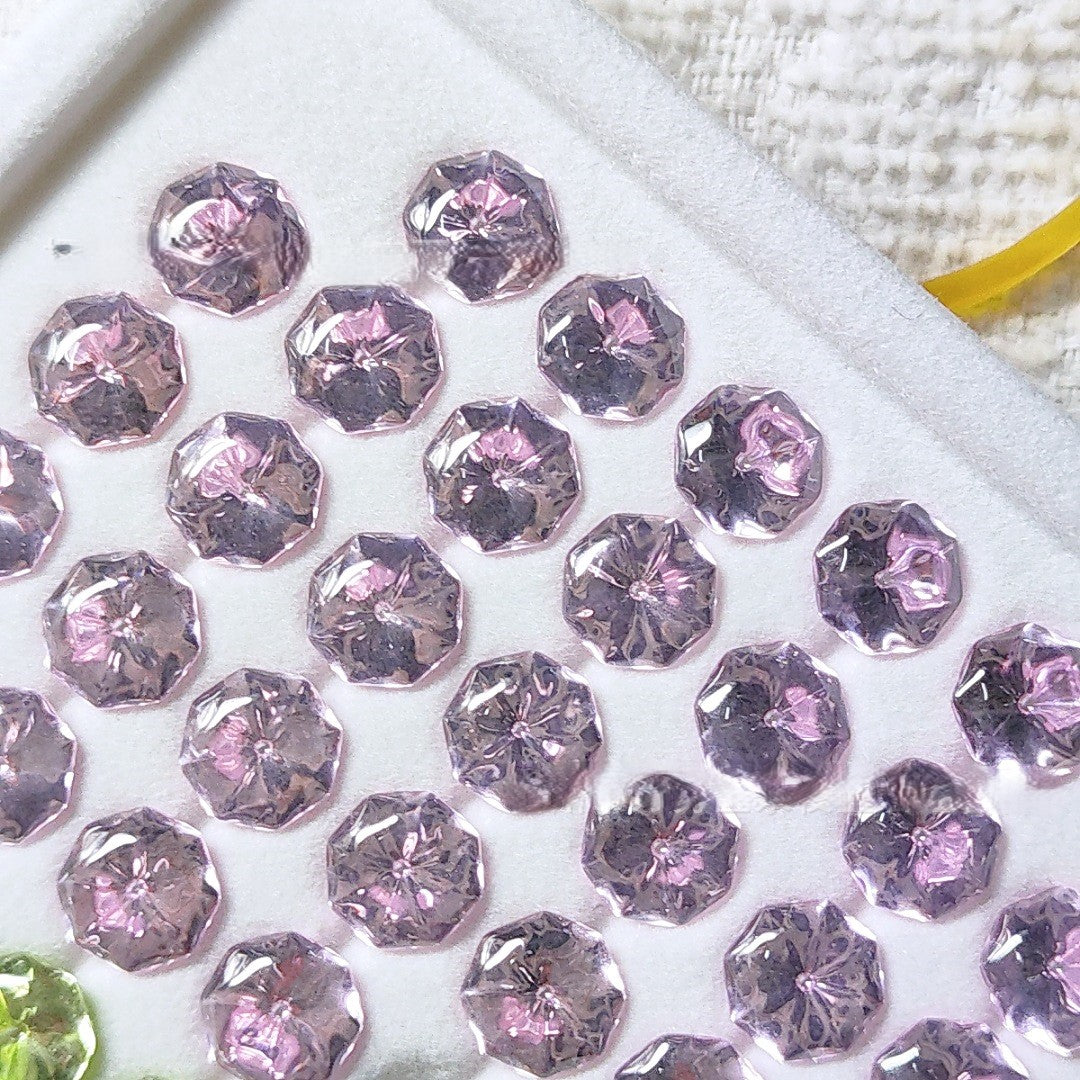 5A 6-8mm Octagonal Coated "Water Baby" Loose CZ Stone - 2pcs