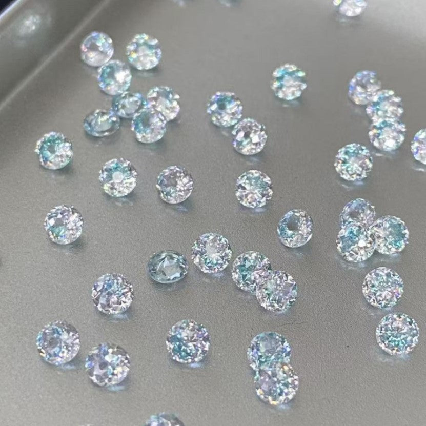 5A 4-8mm Round Bouquet Cut Loose CZ Stone - 2pcs